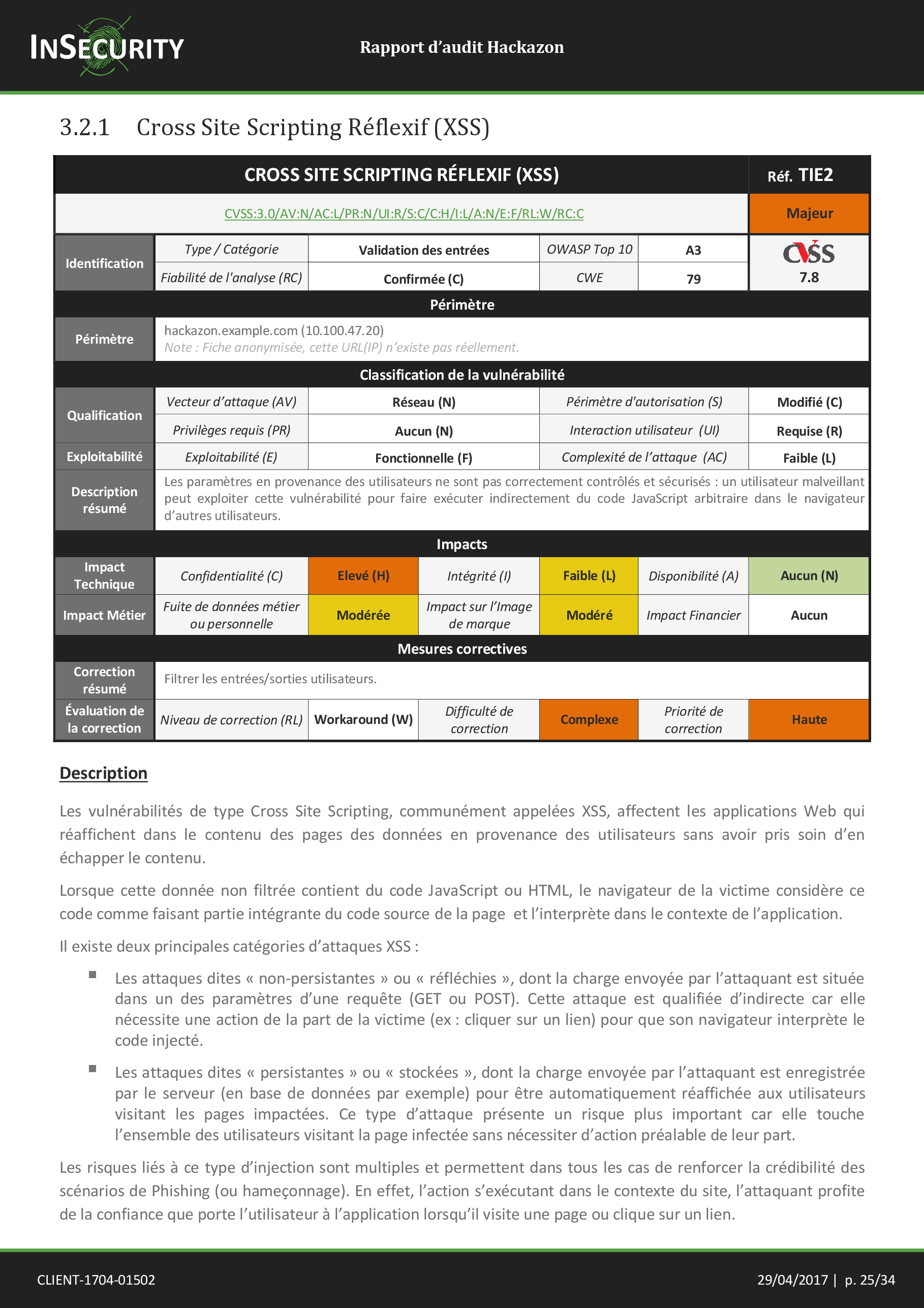Rapport pentest web exemple - p1